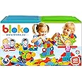 BLOKO – Coffret de 150 avec 2 Plaques de Jeu et 2 Figurines Famille – Dès 12 Mois – Fabriqué en Europe – Jouet de Constructio
