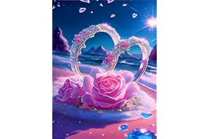 YWKJDDM 5D Diamond Painting Kit for Adults, Painting by Numbers DIY Full Drill Embroidery Picture, Diamond Art Painting for Festival Gifts Home Office Room 30x40cm Rosenring