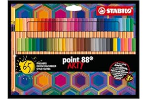Rotulador punta fina STABILO point 88 - Estuche ARTY con 65 colores