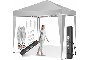 KESSER® Carpa Plegable 3x3m | Pop-Up Regulable en Altura Estable Impermeable Resistente al Invierno | Protección UV 50+ Incluye Bolsa con Ruedas y Anclaje al Suelo - Gris