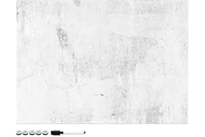 Navaris Tableau magnétique - Panneau mémo 70 x 50 cm avec aimants - Tableau mural design béton avec marqueur
