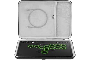 Geekria Hartschalen-Reise-Tragetasche, kompatibel mit Razer Kitsune / 8BitDo All-Tasten-Arcade-Controller (Dunkelgrau)