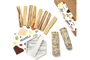 BESOULS Edizione Premium Rituale: "Scopri il Segreto della Pulizia Energetica": 8 Palo Santo + 2 Salvia Bianca + 1 Selenite + Vassoio artigianale + QR Guida Digitale (Pulizia Energetica)