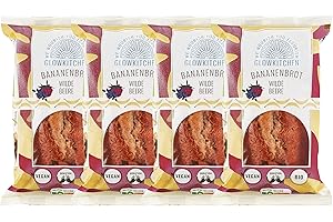 GLOWKITCHEN WE NOURISH YOU FLOURISH Glowkitchen Bananenbrot - frisch, vegan&bio für bewussten Genuss, mit Vollkornmehl&30% Frucht in der Sorte (wilde Beere) mit weniger Zucker & langer Haltbarkeit