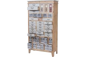 Mendler Apotheker-Schrank HWC-A43, Kommode, Tanne Holz massiv Vintage Shabby-Look 152x81x34cm