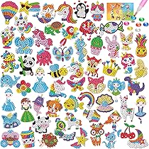 Kit Diamond Painting Per Bambini - Alpaca E Cactus, 21 Adesivi 5D, Completo Di Strumenti, Attività Creativa Fai Da Te