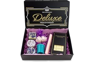 ‎BRUBAKER BRUBAKER Cosmetics 8 teiliges Bio Badepralinen Geschenkset "Deluxe Lavendel" - Edel - Vegan - Natürliche Inhaltsstoffe - Handgemacht - inkl. Geschenkbox