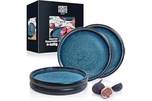 Moritz & Moritz 4 x małe talerze 21 cm – zestaw talerzy z kamionki jako talerzyki deserowe, talerze do ciasta, talerze śniadaniowe – zestaw naczyń do serwowania