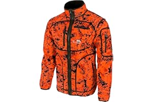 Full mundur Chaqueta de Caza Naranja Blaze Camo Chaqueta Reversible Naranja para Hombre Cortavientos Impermeable