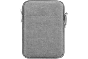 MoKo 6-7 Inch Kindle Sleeve Bag, Protective Nylon Cover, Compatible with Kindle Colorsoft, Paperwhite, Fire, Oasis, Kobo Glo HD, Tolino Shine 2HD, Dark Gray