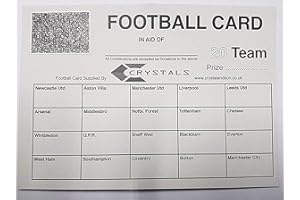 GÉNERIC 50 X 20 Team football scratch cards UK team names FUNDRAISING IDEAS