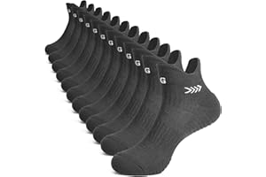 GOGOGOAL Calzini Compresion Caviglia per Uomo Donna Taglio Basso Calzino atletico Spessa spugna Calzino Running Imbottito No-show Tennis Travel...