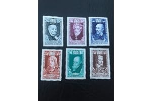 Timbre France 1969. Collection Personnages célèbres No 1590 à 1595 Neufs sans charnière. Gomme intacte. par des Livres Express