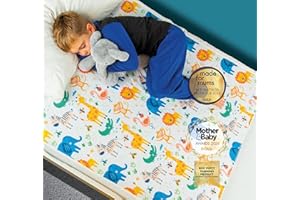 Bedwetz Potty Training Bed Pads | 100% Waterproof Mattress Protector | Bedwetting Sheets, size fits Single & Toddler Beds | Non Slip Mat with Side Wing Tucks | UK Brand | Animal