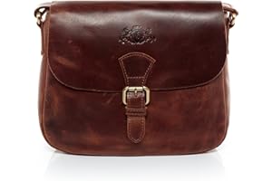 SID & VAIN Schultertasche YALE aus Premium Leder I Handtasche Schultergurt für Damen I Umhängetasche braun handgefertigt