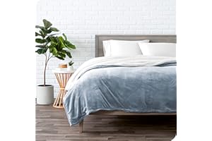 Bare Home Manta de Lana Sherpa - Cálido y Ligera - Manta de Felpa Suave y Esponjosa - Reversible (150 x 200, Azul Polvoriento)