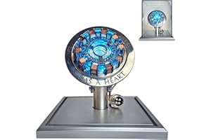 SWORDS AND MORE Iron Man MK1 Réacteur Arc à l'échelle 1:1 avec lumière LED USB, la preuve que Tony Stark a un cœur, capteur de vibration tactile avec coffret de présentation, kit Arc Reactor Marvel The Avengers
