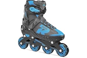 Roces Jokey 2.0 Boy Patins en Ligne pour Garçon, Taille Réglable, Patins à Roulettes, Enfant, Noir / Bleu