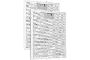 CHSG Paquete de 2 filtros para campana extractora universal de aluminio de 5 capas, repuesto universal de aluminio, filtro de ventilación para campana de 320 x 260 mm, apto para muchas marcas líderes