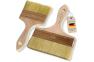 ‎ORGAFLIX ORGAFLIX Flächenstreicher 150mm + 100mm für Öl, Lacke, Lasur, Beizen, Acryl, Kreidefarbe - Perfekt für große Flächen, Lasurpinsel Holz außen, Ölpinsel Holz, Flachpinsel, Lackpinsel, Pinselset
