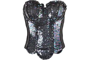 Amscan 8400468-55 -Korsett Meerjungfrau, mit Pailletten, Accessoire, Corsage für Nixen-Kostüme, Mottoparty, Karneval, Halloween