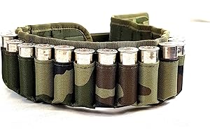 Ra Sport - Cartuchera para cinturón de caza, 12 fusiles de caza, nailon, ajustable, color verde