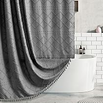 Duschvorhang Ohne Haken – Wasserdicht, Mit Netzfenster & Snap-On-Innenliner, Marineblau