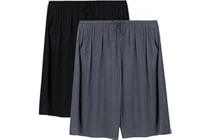 CHALIER COZY 2 Piezas Pantalones Cortos de Pijama para Hombre Verano Shorts Cintura ajustable de Modal con Bolsillos