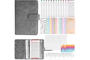 ELAKIRI A6 Budget Planner Deutsch, Sparbuch für Geld mit 10 Bargeldumschlägen und 24 Budgetblättern, Budgetplaner Aus Hochwertiges Leder, Wasserdicht Budget binder Startset für Zuhause, Schule, Büro