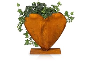 Blümelhuber Edelrost Gartendeko Vintage Metallherz - 40 cm x 40cm Herzen Deko zum Bepflanzen - Ideal für Garten oder Haustür