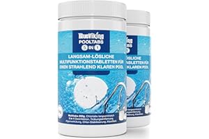 BlueViking Chlortabletten für Pool 5 in 1 - Hochwirksame Multitabs Pool 200g im 2X 1kg Eimer - Chlor Pool Tabletten in EU Premium-Qualität - Einfache, Sichere und Effiziente Poolpflege