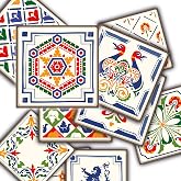 Tink Kendinden Yapışkanlı Oyun Desenli Pvc Karo, Yapışkanlı Fayans Kaplama, Fayans &Ccedil;ıkartması, Zemin Duvar Karosu 20x20 cm (6