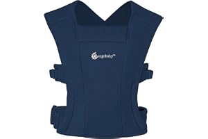 Ergobaby Embrace bärsele för nyfödda från födseln extra mjuk, 2-positioner magstöd babybärväska ergonomisk, midnattsblå