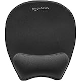 Amazon Basics - Tappetino per mouse con poggiapolsi in gel antiscivolo,nero