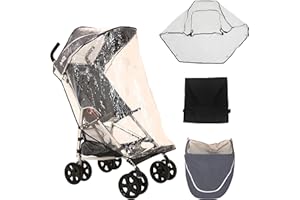 MobiQuip XL Pushchair Travel Accessories Pack, Sun Hood with Vision Panel, Protective Rain Cover, Handy Storage Basket, to Fit MobiQuip XL Buggy, Co-ordinates with Blue XL Stroller