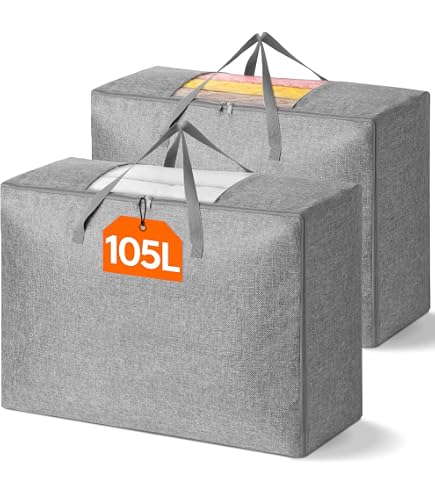 Lot De 2 Sacs Rangement Transparent PVC 75kg - Housse Couette Grande Capacité