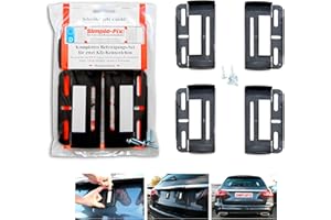 SIMPLE-FIX Kennzeichenhalter Kennzeichenträger Simple Fix Rahmenlos für Auto Satz 2 Stück leicht zu montieren 52,5cm x 13cm und kurze Kennzeichen 30,5cm x 11,5cm