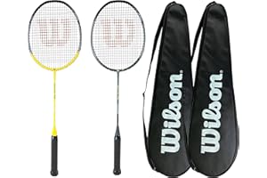 RACKETWORLD Wilson Recon Mixed Badminton Twin Racket Set inc Wilson Full Protective Badminton Racket Covers