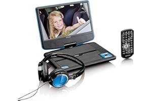 Lenco DVP-910 Lecteur DVD portable Convertible Noir, Bleu 22,9 cm (9") - Lecteurs DVD/Blu-Ray portables (Lecteur DVD portable, Convertible, Noir, Bleu, CD,DVD, 22,9 cm (9"), TFT)