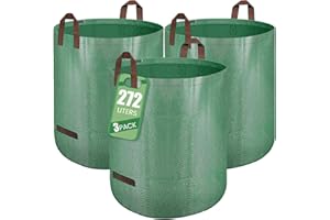 IOPHI Sac Jardinage Déchets Verts 3 x 272L Autoportant - Big Bag Avec Poignées, Étanche, Pliable et Réutilisable Pour Végétaux Jardin