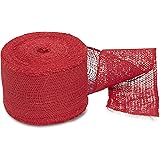 Windhager Jute-Wickelstreifen Jutegewebe Juteband Jute-Wickelstreifen Deko-Band, 10 cm x 25 m, rot, 05852