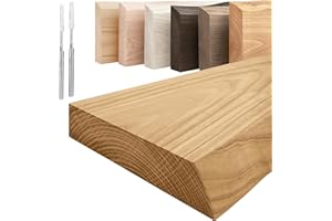 LAMO Manufaktur Estante de Madera con Borde Natural, Estante Flotante, Modelo Invisible, Rustico 60cm, LW-01-A-003-60W