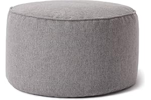 Lumaland Reposapiés de Interior Comfort Line | 25x45cm | Taburete Redondo para Puff Pera | Resistente, Versátil & Moderno [Gris Claro]