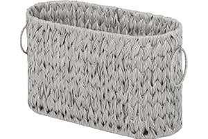 GRANNY SAYS Toilettenpapier Aufbewahrungskorb Geflochten, Toilet Paper Behälter, Klopapier Aufbewahrung, Badezimmer Organizer, Toilet Roll Storage Basket, Zeitschriften & Zeitungshalter - Grau