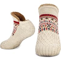 Chaussettes Antidérapantes Homme Hiver - Doublure Sherpa Peluche - Chaudes, Thermiques - Cadeau Noël - Tailles 39-46