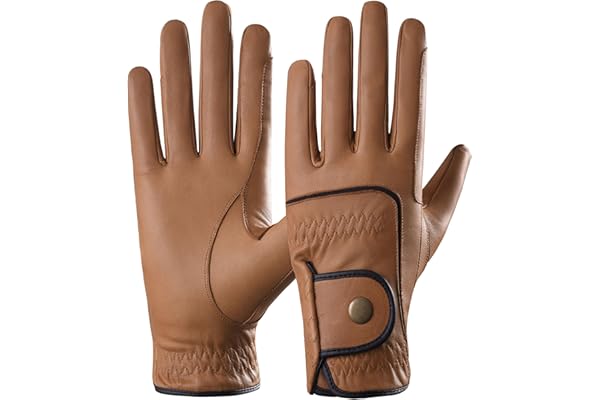 AFE Dublin Gants d'équitation en cuir véritable pour femme