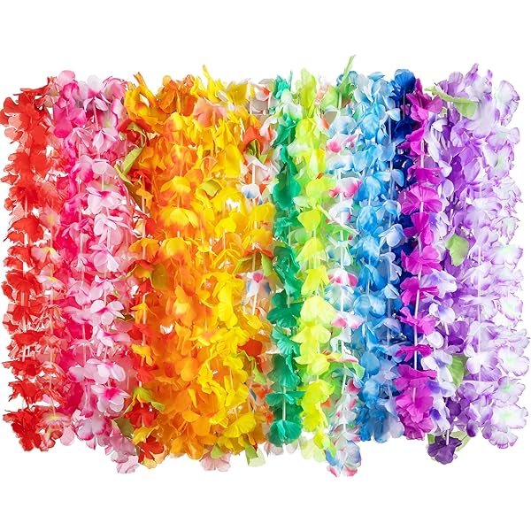 DekoHaus Hawaiische Halsketten | 10 Stück In Rosa | Je 1 M Lang | Tropische Blumenketten Für Partys