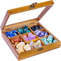 FINGERINSPIRE Peace Sign Wood Display Tray - Round Holder For Crystals, Jewelry, Keys, Brown, 5.9" Diameter - View #5