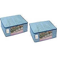 Homestrap 3 Layered Cotton Quilted Large Saree Cover (Pack of 2, Blue)