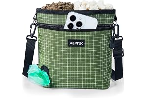 AGPTEK godisväska för hundar, foderpåse hund med bajspåsdispenser för upphängning, handsfree hundar godisväska med lås, prakt
